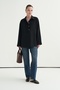 Women's Modal Pat Closure Shirt Black - 2