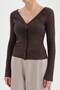 Women's Sheer Look Design Long Sleeve Blouse - 6