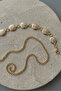 Women's Gold Metal Daisy Oval Ring Chain Waist Chain Belt I - 4