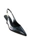1122 Women's Heeled Shoes with Stone Detail and Open Back Stiletto