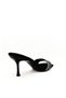 Black Color Thin High Heel Stone Detailed Evening Dress Women's Slippers in Sizes 36-37-38-39-40 - 3
