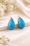 Blue Drop Earrings Elegant Design Gold Detailed Nail Model Women's Earrings Suitable for Daily and Stylish Combinations - 2