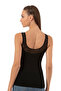 Özkan 20575 4-Pack Women's Cotton Pcs Stretch Fabric Single Jersey 2 Black 2 White Tulle Detail Thick Strap Undershirts - 3