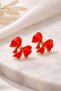 Red Bow Earrings Elegant Design Stylish Women's Earrings Suitable for Daily and Special Occasion Combinations - 2
