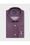 Men's Regular Fit Long Sleeve Classic Collar Dobby Burgundy Shirt 3850R