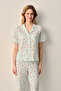 Melinda Cotton Lu Shirt Collar Pajama Set - 2