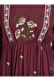 Magenta Embroidered Tiered Maxi Dress - 5