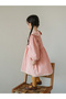 Girls Pink Embroidered Collar Long Sleeve Dress - 2