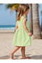 Girls Green Graphic Print Sleeveless Dress - 3