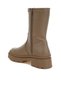 Women Chunky Faux Leather Calf Boots in Taupe - 3