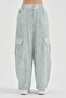 Women's Printed Fabric Detailed Balloon Fit Design Trousers