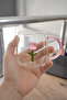 Pink Handled Glass Tulip Design Mug Set of 2 Decorative Glass Coffee and Tea Cups - 4