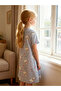 Girls Blue Sheep Print Short Sleeve Nightdress - 4