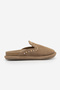 Women's Genuine Leather Studded Troklu Sabo Casual Slipper Sufite Camel Suede - 3