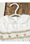 Girls White Ruffled Sleeve Embroidered Dress - 3