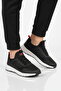 Black and White Mesh Lightweight Stretchy Rubber Laced Men's Sports Shoes Motano m - 2
