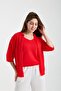 Women's Mercerized Comfortable Fit Front and Back V-Neck Strappy Tank Top and Cardigan Set - 4