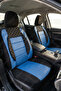 Fiat Panda Compatible Blue Embossed Fabric Full Orthopedic Car Seat Cover (Full Set Front and Rear)