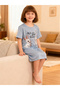 Girls Rabbit Print Short Sleeve Nightdress - 2