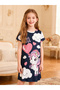 Girls Navy Blue Unicorn and Cloud Print Nightdress - 6