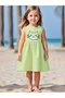 Girls Green Graphic Print Sleeveless Dress - 2