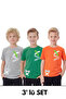 3-Pack X White Printed Round Neck Short Sleeve Boys' T-Shirt