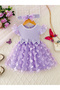 Girls Embellished Ruffled Sleeve Mini Dress