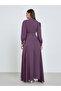 Purple Embellished Cuff Sleeves Maxi Dress - 5