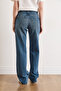 Women's Dark Blue Stone Detailed Front Washed Pipe Leg Jeans Jea-19000129 - 6