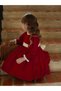 Girls Burgundy Pleated Long Sleeve Dress - 3