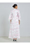 Light Pink Tassel Trim Satin Jalabiya - 5