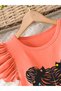 Girls Graphic Print Ruffled Sleeve Dress - 3