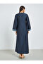 Navy Blue Embroidered Yoke Jalabiya - 5
