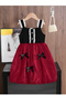 Girls Bow Detail Sleeveless Ruffled Detail Dress