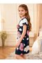 Girls Navy Blue Unicorn and Cloud Print Nightdress - 5