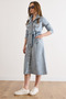 Women's Light Blue Buttoned Pocketed Long Sleeve Denim Dress Elb-19002535 - 3