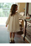 Girls Beige Floral Print A-Line Dress - 3