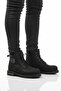Black Fur-Lined Men's Worker Boots