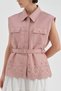 Women's Skirt End Set of Laser Cut Belt Detail Design Vest - 5