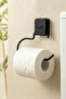 Adhesive Square Black Open Toilet Paper Holder-Wc Paper Holder - 2