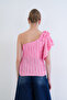 Pink One-Shoulder Detailed Blouse Alc-X12191 - 7