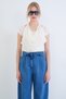 Ecru Pool Collar Detailed Transparent Knitted Blouse Alc-X15395 - 3