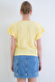 Yellow Crew Neck Ruffled Sleeves Knitted Padded Blouse Alc-X15401 - 6