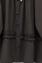 Ruffle Detail Buttoned Poplin Tunic - Dark Brown - 5