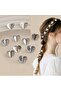 Heart Model 10-Piece Hair Earrings, Charm, Knitted Ornament