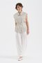 Women's Skirt End Set of Laser Cut Belt Detail Design Vest - 4