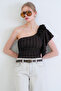 Bitter Brown One-Shoulder Detailed Blouse Alc-X12191 - 3