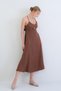 Women's Brown Rope Strap Backless B Tie-Detail Maxi Length Summer K Linen Dress Alc-X15333 - 2