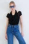 Black Pool Collar Detailed Transparent Knitted Blouse Alc-X15395 - 4