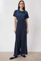 Women's Metal-Accented Wide-Leg Sweatpants 74125 Navy Blue